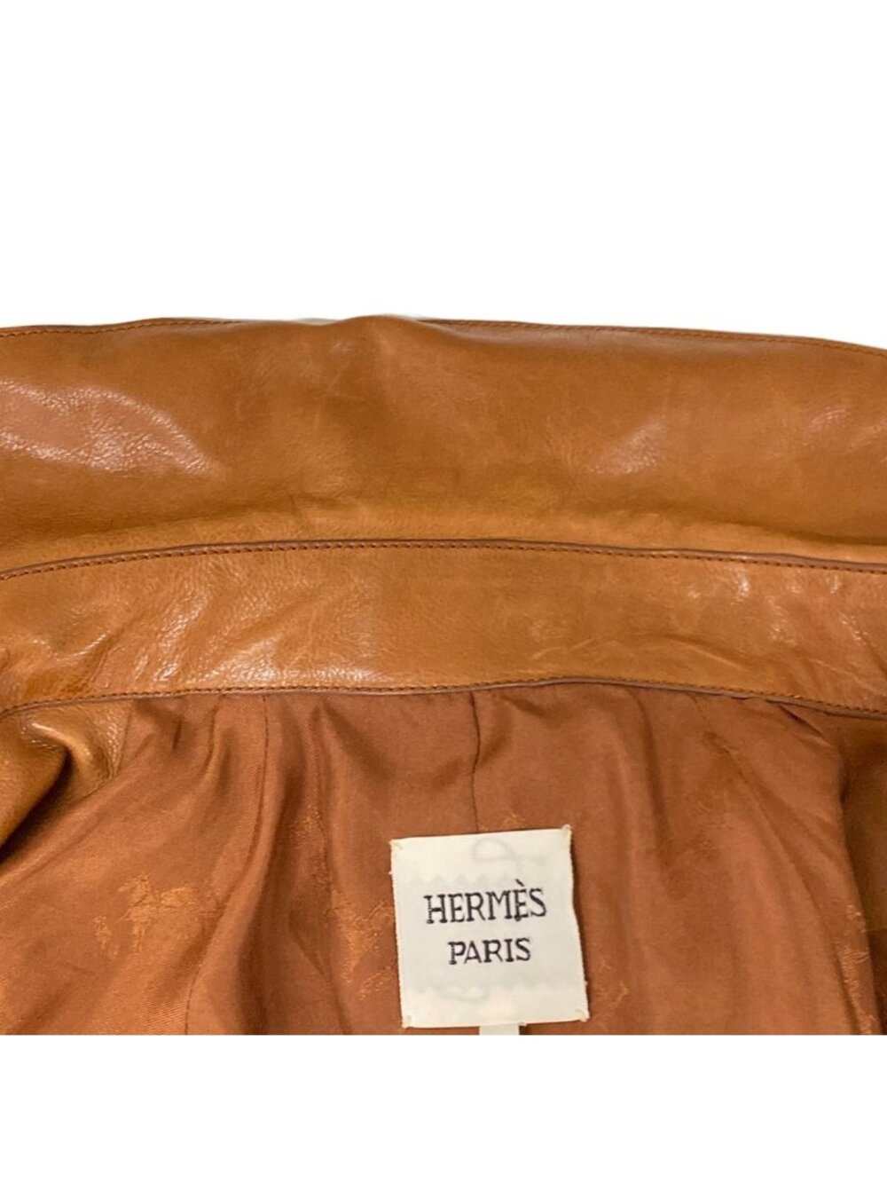 Hermes Coat 38 M Brown Soutien Collar Cowhide - Picture 10 of 14